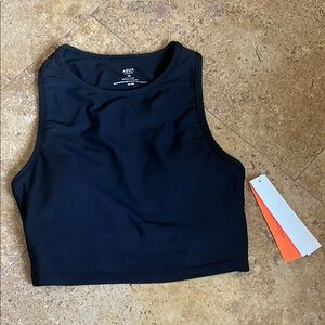 Aqua Blue Athletic Crop Tank Top